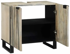 Mosdókagyló szekrény polcokkal Barna és fekete 62 x 33 x 58 cm