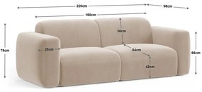 Terrakotta színű bársony kanapé 220 cm Strino – Cosmopolitan Design