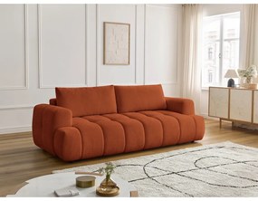 Téglavörös kinyitható-tárolóhelyes kanapé 251 cm Fuji – Bobochic Paris