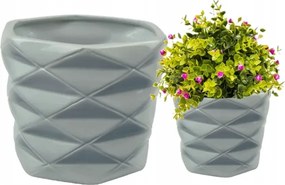 Virágtartó Fedő Dekoratív Szürke Kerámia 13X14CM