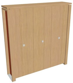 Verno+ S magas gardrób 200 x 46 x 210 cm, világos tölgy / narancs