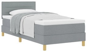 Box Spring ágy matraccal Világosszürke 90x200 cm Szövet