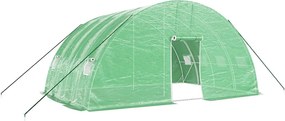 vidaXL zöld üvegház acélvázzal 24 m² 6x4x2,85 m