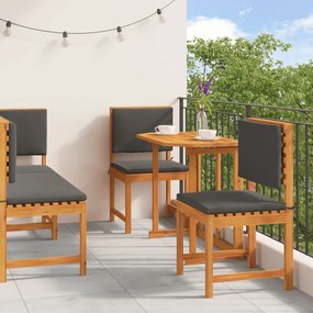 5 darabos kerti étkező szett párnákkal, tömör akácfából