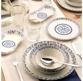 27 darabos étkészlet fehér/kék/porcelán