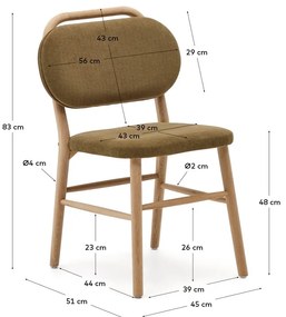 Khaki étkezőszék szett 2 db-os Helda – Kave Home