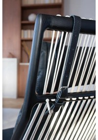 Dedo fotel tömör tölgyfa konstrukcióval, szürke bivalybőr ülőpárnával - Gazzda