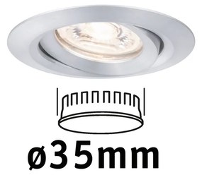 Paulmann 94296 Nova Mini beépíthető lámpa, kerek, billenthető, alumínium, 2700K melegfehér, Coin foglalat, 310 lm, IP23