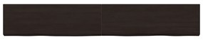 sötétbarna kezelt tömör tölgyfa fali polc 180 x 40 x (2-4) cm
