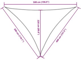 kék háromszögű oxford-szövet napvitorla 3 x 4 x 5 m
