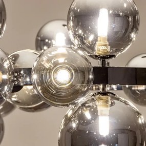 Brilagi - LED Csillár zsinóron MILLA 15xG9/3W/230V fényezett króm/füstös