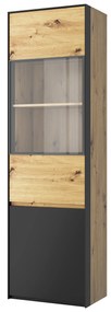 Vitrin Bobbie 1D1W (artisan tölgy + fekete). Akció -18%. 1052776
