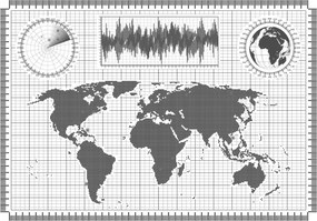Fotótapéta Világtérkép Radar Infografika Vinyl földgömb 312x219 +ragasztó