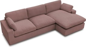 Rózsaszín kordbársony sarokkanapé Belair – Bobochic Paris