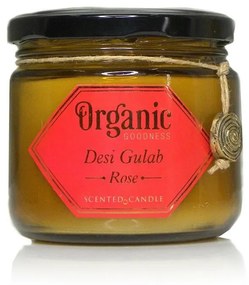 Bio gyertya Desi Gulab - Rose 200 g borostyánsárgaüvegben