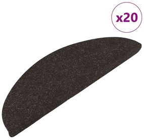 20 db fekete öntapadó lépcsőszőnyeg 56 x 17 x 3 cm