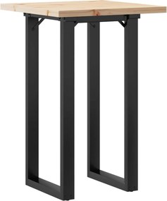 vidaXL tömör fenyőfa és acél étkezőasztal O-vázzal 50x50x75,5 cm