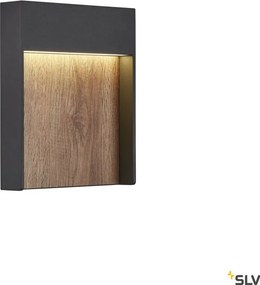 SLV 1002953 FLATT Modern Kültéri Fali Lámpa Antracit, Barna LED IP65