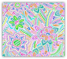 Üveg vágódeszka virágos mintával 60x52 cm