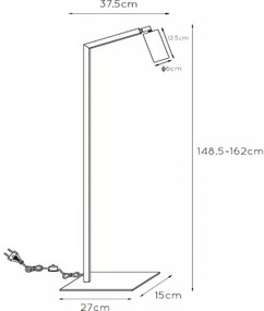 Lucide 45799/01/30 - Állólámpa SYBIL 1xGU10/35W/230V fekete/arany