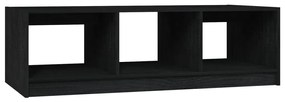 Fekete tömör fenyőfa dohányzóasztal 110 x 50 x 34 cm