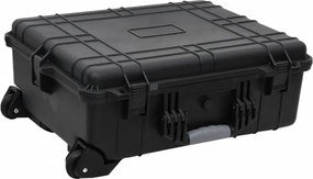 vidaXL fekete PP kerekes repülős tok 63 x 50 x 23 cm