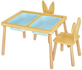 Gyerekasztal székekkel Table and 2 Chairs - Blue