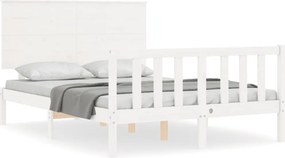 vidaXL fehér tömör fenyőfa ágy matrac nélkül 140 x 200 cm