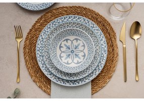 24 darabos étkészlet, kék, porcelán