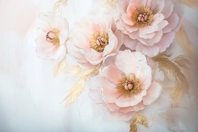 Fotótapéta Flizelina Virágok Rózsaszín Bazsarózsa Peonie Glamour 312x219 ragasztó