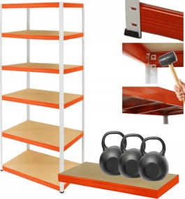 Tárolószekrény fém állvány Helios 213x75x45cm 6Px350kg 300EZER Komb