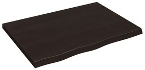 sötétbarna kezelt tömör tölgyfa fali polc 80x60x(2-4) cm