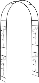 vidaXL Kerti Ív Virágos Fekete 115 x 37 x 231 cm