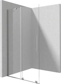 Prizma csúsztatható walk-in zuhanyfal_90x195, szálcsiszolt acél