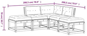 vidaXL 5 részes fehér tömör fenyőfa kerti ülőgarnitúra párnákkal
