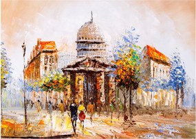 Kép - Festett városi emlékmű (70x50 cm)