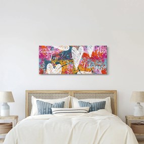 Kép - szív egy absztrakt háttérben (120x50 cm)