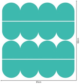 PIPPER. Textil öntapadó tapéta - Mini Ív - Türkiz színű Szín: Sápadt