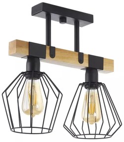 Felületre szerelhető csillár CAMEROON 2xE27/60W/230V fekete/fa