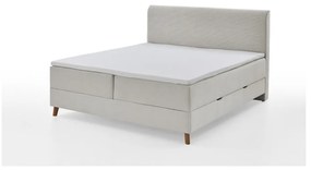 Bézs boxspring ágy tárolóhellyel 160x200 cm Memphis - Meise Möbel