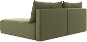 Zöld bársony kinyitható-tárolóhelyes sarokkanapé (jobb oldali-heverő résszel) Kalena – Makamii