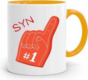 Sárga Bögre Ajándék Fiúnak Első Számú Nyomtatott Fényképes