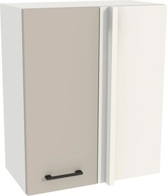 Konyhaszekrény felső sarok 65/72 Capri korpusz fehér front kasmír matt