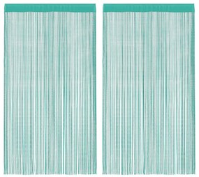 2 db türkiz zsinórfüggöny 100 x 250 cm