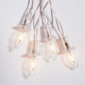 LED kültéri karácsonyi fényfüzér CONE FILAMENT 20xE10 19m átlátszó/meleg fehér I