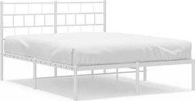 vidaXL fehér fém ágykeret fejtámlával 140 x 200 cm