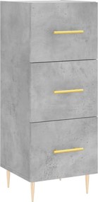 vidaXL betonszürke szerelt fa tálalószekrény 34,5 x 34 x 90 cm
