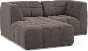 Barna buklé sarokkanapé (bal oldali-heverő résszel) Aloha – Makamii