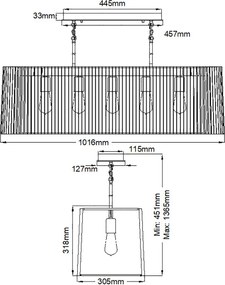 Quintiesse LINARA QN-LINARA-ISLE-BK Függőlámpa 5x60W/E27