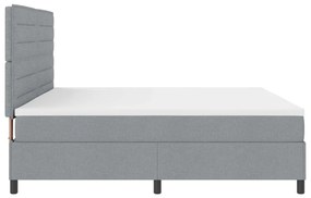 Box Spring Ágy Matrac Világosszürke 200x200 cm Szövet